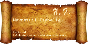 Navratyil Izabella névjegykártya